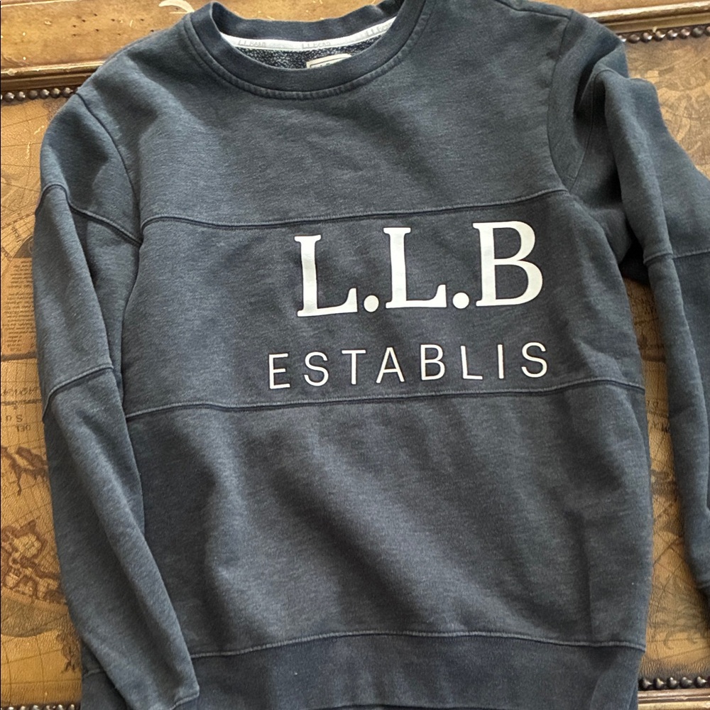 L.L. Bean Black Crewneck Sweatshirt with White Logo